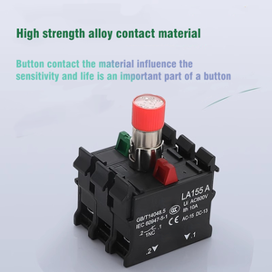 Không thấm nước IP65 Dải điện tử ánh sáng núm Hai/Ba Bánh Răng tự khóa dày Bạc liên lạc dẫn ánh sáng nút 22mm 1no1nc - Product Image 5