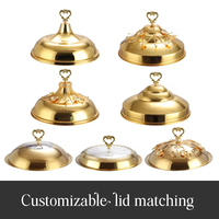 Luxus Diamant Design Golden Round 8L Catering Chafing Dish Food Warmer Set mit hängendem Deckel Food Warmer Set