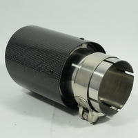 Embout d'échappement universel pour voiture en fibre de carbone + acier inoxydable, finition argent brillant