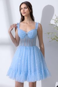 Vestido <span class=keywords><strong>de</strong></span> <span class=keywords><strong>fiesta</strong></span> <span class=keywords><strong>de</strong></span> graduación-Vestido corto <span class=keywords><strong>de</strong></span> lentejuelas-Vestido <span class=keywords><strong>de</strong></span> graduación <span class=keywords><strong>de</strong></span> gasa con volantes juvenil - Product Image 5