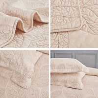 Couvre-lit matelassé léger et réversible en microfibre douce, motif botanique feuilles de sauge, pour toutes les saisons