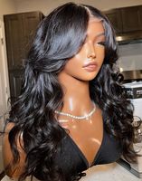 Pelucas cortas de cabello humano con ondas suaves y encaje frontal, densidad 200, sin pegamento, brasileñas HD, precio mayorista.