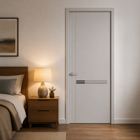 Porte en bois mélaminé sur mesure avec options de panneaux en verre et cadre, design de porte intérieure pour les acheteurs en gros