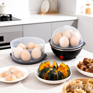 เครื่องทำอาหารเช้าอเนกประสงค์รุ่นใหม่ สำหรับใช้ในบ้าน เครื่องต้มไข่แบบเร็ว หม้อนึ่งไข่ไฟฟ้าสองชั้น - Product Image 5
