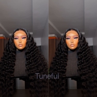 Perruques Cheveux Humains Mèches, Perruques Cheveux Humains Mèches avec Baby Hair, Perruque Frontale en Dentelle Sans Colle pour Femmes Noires