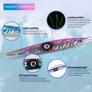 Señuelos de Pesca de Jigging Vertical Luminosos de Plomo Pesado para Atún y Mero de Aguas Profundas, 40g 60g 80g 100g 150g 200g 300g 400g, OEM - Product Image 2