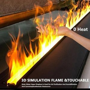 Chimenea Eléctrica Empotrable 3D con Vapor de Agua, Llama LED Realista, Control Remoto, Velocidad y Color Ajustables - Product Image 5