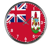 Jam Dinding Bulat Bendera Barbados Jam Dinding Tanpa Suara Klasik Jam Dinding Tenaga Baterai untuk Kantor Rumah Ruang Tamu