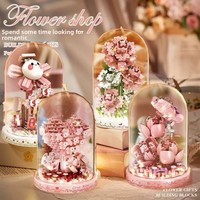 Mini Ramo de Flores, Juego de Bloques de Construcción, Kit de Modelo DIY 3D, Pequeña Decoración de Escritorio, Manualidad, Regalo para el Hogar y la Oficina