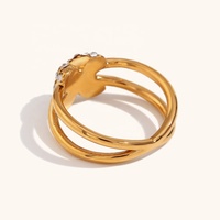 Dingran Luxus Personalisierte Fabrik Hochwertige Vergoldete X-Form Kristall-Strass-Ringe für Damen
