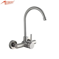 Robinet de cuisine en acier inoxydable 304, mélangeur chaud/froid durable, poignée unique, design moderne, flexible, céramique, pour hôtel, vente en gros