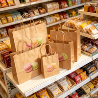 Sac d'emballage en papier kraft épais de haute qualité avec poignée en ruban, service d'impression personnalisé pour les cadeaux de mariage, les fournitures de fête, les vêtements
