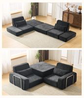 Canapé-lit modulaire en tissu chenille, éponge haute élasticité, housse entièrement amovible, mobilier convertible pour salon et appartement