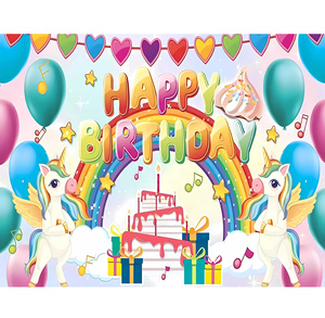 Striscione Personalizzato 185x110cm con Palloncini Rosa, Stampa Digitale per Feste di Compleanno - Product Image 1