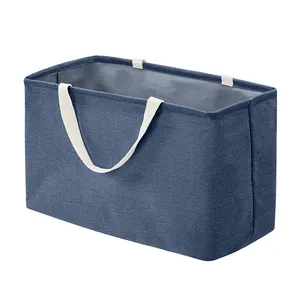 Canvas Fabric Storage Bin Basket - Rectangle for Laundry Toys