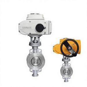 Vanne papillon motorisée électrique COVNA DN125 à triple excentricité, à commande par fenêtre, type Wafer, en acier inoxydable, à joint rigide, haute performance - Product Image 1