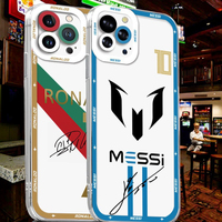 Coque de téléphone portable antichoc à texture givrée, style tendance, équipe de football Messi n°10, pour iPhone 11 12 13 14 15 16 17