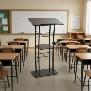 Pupitre en métal courbé de 47 pouces avec étagère de rangement pour mobilier scolaire de classe - Product Image 2