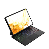 Casing pelindung magnetik, cocok untuk Samsung Tab S7 Plus / S8 Plus / S7 FE / S9 Plus mengambang sentuh dengan keyboard Bluetooth backlit