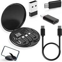 Boîtier de Rangement Portable Multifonctionnel pour Câbles de Données, Charge Rapide 60W, USB 5-en-1 pour Apple et Android