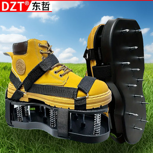 Aérateur de jardin Dzt Spike, profondeur de piquage 8 cm, jaune, avec base à ressort pour ameublir le sol - Product Image 4