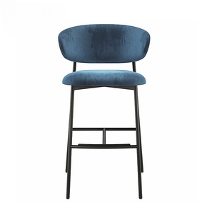 Chaises de salle à manger d'hôtel modernes en acier inoxydable, style design, couleur personnalisée, tissu éponge, tabourets de bar à pieds hauts - Product Image 5