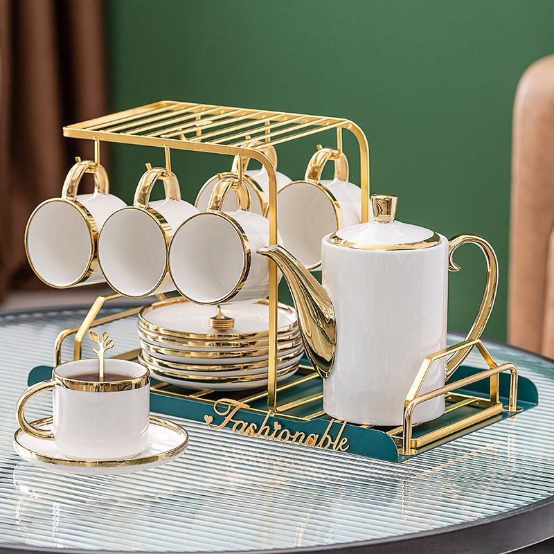 Ceramic Tea Set with Tray - Elegant & Portable Solutions