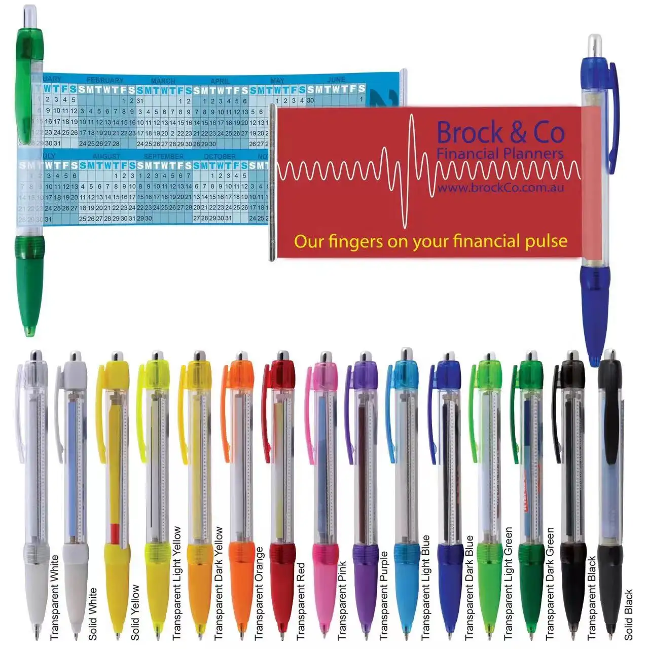 Individueller Logo-Druck Kugelschreiber neues Design Werbung Rolling Flag Pen Kunststoff einziehbar Scroll Banner Stift für Werbegeschenk