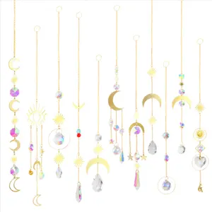 Treo suncatcher tinh thể trên chuỗi pha lê Cầu Vồng Trong nhà cửa sổ lăng kính mặt dây chuyền trang trí suncatcher cho trang trí