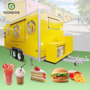 Remolque Cuadrado de 12 pies x 7 pies, Prefabricado en Fibra de Vidrio, con Frente Deslizante para Catering, Camión de Comida para BBQ con Parrilla para Dulces - Product Image 1