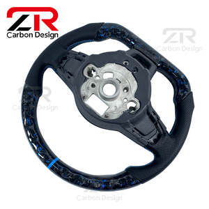 Volant en cuir véritable personnalisé en fibre de carbone forgée pour Volkswagen MK7 MK6 <span class=keywords><strong>Golf</strong></span> 6 <span class=keywords><strong>Golf</strong></span> <span class=keywords><strong>7</strong></span> <span class=keywords><strong>GTI</strong></span>, intérieur de voiture sportif - Product Image 6
