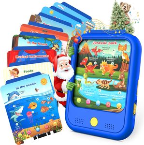 Montessori Toy <strong>Kids</strong> Learning <strong>Pad</strong> 3-5 Years Plastic Educational Tablet Battery Teaching Alphabets Numbers Foods Music Vehicles - Product Image 1