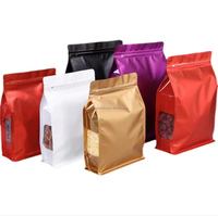 Vente en gros Sacs en plastique réutilisables à fond carré Gravure imprimée Pochette debout transparente à fermeture éclair recyclable pour croustilles