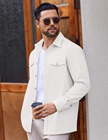 Chemise-veste décontractée pour homme, boutonnée, avec poches, vente en gros, OEM, en vrac