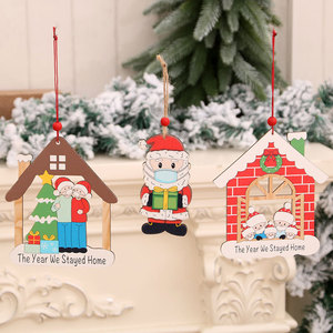 Nouveaux ornements en bois peints, décorations de Noël, décorations pour sapin de Noël, ornements créatifs en forme de masque pour personnes âgées. - Product Image 2