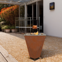 Foyer en acier Corten de BBQ enduit de poudre de style moderne caractéristique extérieure durable et élégante