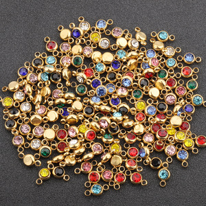 Crystal Rhinestone Pendant Charms With Bezel Setting 12 Colors For Necklace <b>Bracelet</b> Unisex Everyday Wear - Product Image 1
