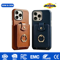 Étui de téléphone en cuir PU OEM avec béquille, protection antivol RFID, léger et durable pour les séries iPhone 12/13/14/15/16/17
