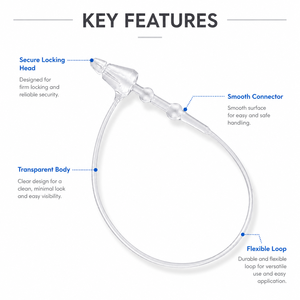 Attaches à clipser transparentes extra longues de 300 mm (12 pouces) pour la sécurité, idéales pour les projets de bricolage, les outils de jardinage et les marchandises volumineuses. - Product Image 2