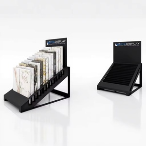 高品質金属製2mmポータブル小売用ディスプレイテーブル（石材カウンタートップおよびタイル標本用） - Product Image 1