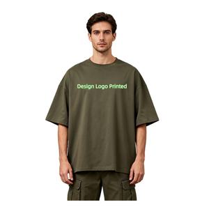 TKAN78D vente en gros personnalisé sérigraphié solide tricoté respirant hommes grande taille coupe régulière 100% coton T-shirt - Product Image 1