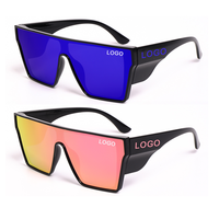 Lunettes de soleil de sécurité à lentille unique de haute qualité 3408 pour l'extérieur, certifiées Z87.1, miroir vert bleu rose, logo personnalisé, lunettes de soleil polarisées