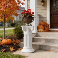 Colonne en résine cannelée résistante aux intempéries - Socle polyvalent pour jardinières extérieures et présentoirs d'art intérieurs