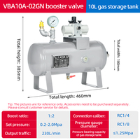 Vanne de surpression pneumatique professionnelle VBA10A avec ensemble de réservoir de stockage d'air 10L largement utilisé dans les domaines des machines et de l'automatisation