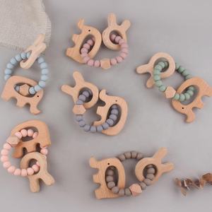 Nuevo diseño <span class=keywords><strong>de</strong></span> cuentas <span class=keywords><strong>de</strong></span> silicona, juguete <span class=keywords><strong>para</strong></span> la dentición del bebé, mordedor con forma <span class=keywords><strong>de</strong></span> Animal, pulsera <span class=keywords><strong>de</strong></span> silicona, mordedor <span class=keywords><strong>de</strong></span> madera <span class=keywords><strong>de</strong></span> haya <span class=keywords><strong>para</strong></span> bebé - Product Image 4