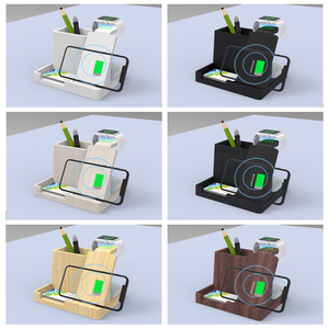 แท่นชาร์จไร้สายอเนกประสงค์พร้อมที่จัดระเบียบโต๊ะ ที่วางปากกา ที่วางสมาร์ทโฟน แท่นชาร์จสำหรับนาฬิกา 3 1/2 เรือน โซลูชั่นออลอินวัน - Product Image 6