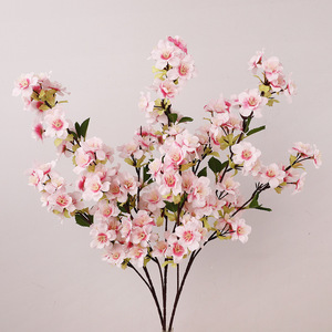 Simulación de ramo de cerezo de 3 ramas, estilo chino, 50 piezas, tela de seda de alta gama, para fotografía de bodas, decoración del hogar y sala de estar - Product Image 2