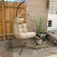 Ensemble de balançoires pour jardin, hamac, balançoire d'intérieur pour salon, balançoire en rotin pour enfant, chaise suspendue en plastique transparent en forme d'œuf
