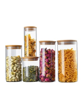 Luxury Customizable Eco-Friendly Kitchen Food Storage <strong>Container</strong> <strong>Set</strong> with Borosilicate Glass <strong>Jars</strong> and Bamboo Lids - Product Image 6