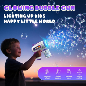Pistolas <span class=keywords><strong>de</strong></span> burbujas con solución para hacer burbujas, máquina automática <span class=keywords><strong>de</strong></span> burbujas para niños y niñas, pistolas <span class=keywords><strong>de</strong></span> burbujas, juguetes para exteriores para niños pequeños - Product Image 4